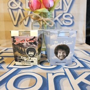 NWT Bob Ross Single Wick Candles - Mountain Retreat & Happy Little Clouds